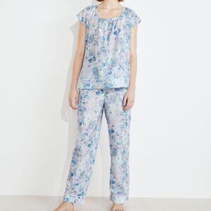 HAVEN WELL WITHIN Cotton Silk Watercolor Floral Sleep Set (Top L, Bottom XL)